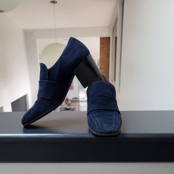 Aquatalia Weatherproof Loafer/Pump in Midnight Navy - Picture 3 of 7